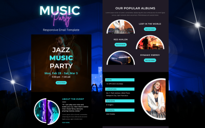 音乐派对 – 多用途响应式电子邮件模板