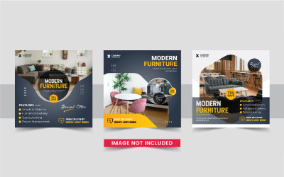 Collezione di vendita di mobili Design del modello di post sui social media