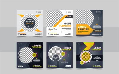 Design-Layout der Social-Media-Post-Vorlage für die Möbelverkaufskollektion