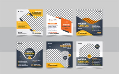 Furniture Sale Collection Social Media Post design Template layout