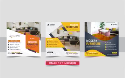Möbelverkaufskollektion Social-Media-Post-Design-Vorlage