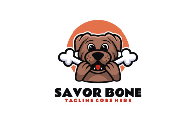 Saboreie o logotipo de desenho animado do mascote de osso