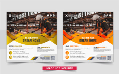 Creative Real Estate home sale or home repair Social Media Post design template layout