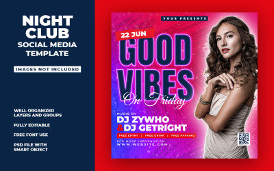 Nachtclub - PSD-sjabloon voor sociale media
