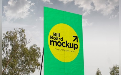Roadside Billboard Sign Mockup Outdoor Signage Template V 53