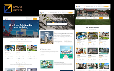 Emlak - Fastigheter, arkitektur och konstruktion HTML och Bootstrap Multipurpose Webbplatsmall