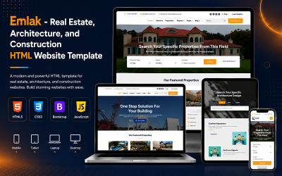 Emlak - šablona webových stránek HTML pro nemovitosti, architekturu a stavebnictví