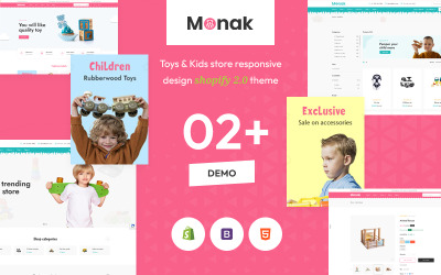 Monak – преміальна тема Shopify для дитячої моди та іграшок