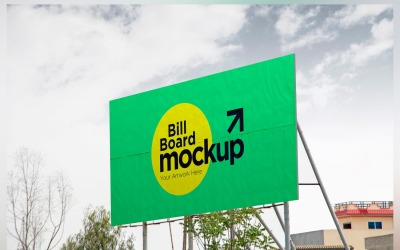 Roadside Billboard Sign Mockup Outdoor Signage Template V 63
