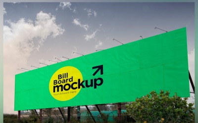 Roadside Billboard Sign Mockup Outdoor Signage Template V 90