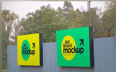 Roadside Billboard Sign Mockup Outdoor Signage Template V 95