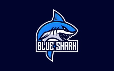 Blue Shark E- Sport och Sport Logotyp