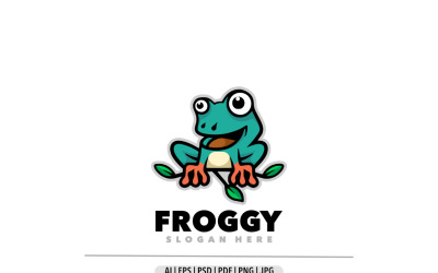 Création de logo de mascotte drôle de grenouille