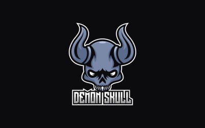 Demon Skull E- Logotipo deportivo y deportivo
