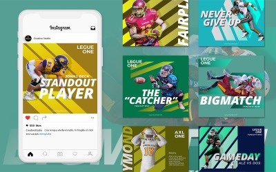 Szablon postu na Instagram America Football