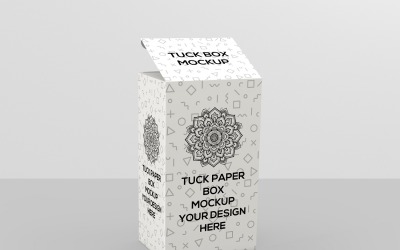 Box-Mockup – Top-Deckel-Tuck-Verpackungsbox-Mockup