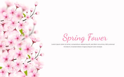 Branche de sakura fleur de cerisier isolée sur fond blanc. illustration vectorielle
