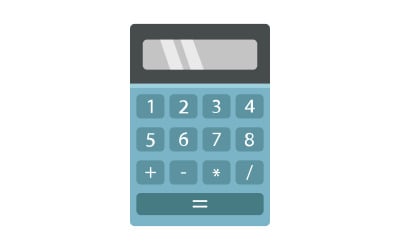 Calculadora en vector sobre fondo blanco