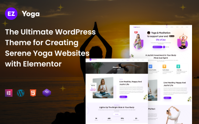 EZ Yoga: лучшая адаптивная тема WordPress для создания веб-сайтов Serene Yoga с Elementor.