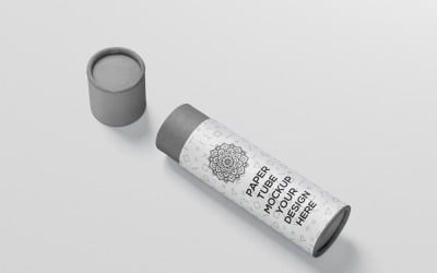 Paper Tube - Medium Size Slim Paper Tube Mockup
