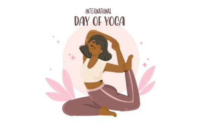 Yoga İllüstrasyon Günü (düz tasarım)