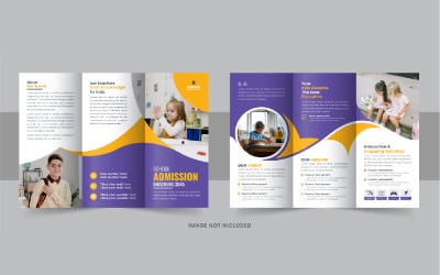 Back to school trifold brochure design template
