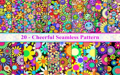 Cheerful Seamless Pattern, Cheerful Pattern, Childish Seamless Pattern