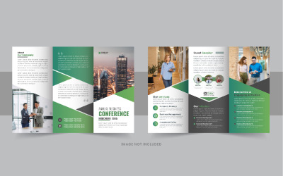 Layout di progettazione del modello di brochure a tre ante per conferenze aziendali