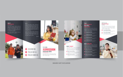 Modern back to school trifold brochure design layout