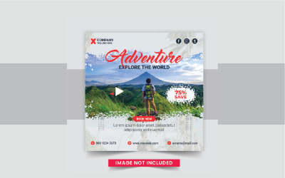 Viaggi e tour Social Media Instagram Post design modello vettore di layout