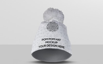 Beanie-Mütze – Pom-Pom-Mütze-Mockup