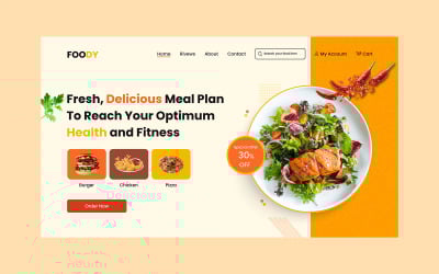 Koptekst UI van de bestemmingspagina van het restaurant