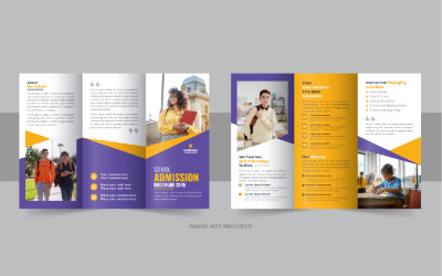 Barn tillbaka till skolan antagning eller utbildning trifold broschyr design layout, School Brochure Design