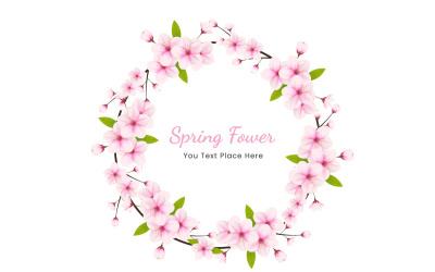 Ilustración de Vector de fondo de rama de Sakura de primavera. flor de cerezo rosa