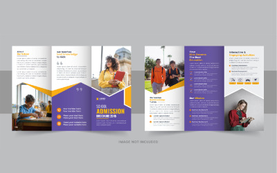 Modèle de brochure à trois volets pour l&amp;#39;admission à l&amp;#39;école ou l&amp;#39;éducation pour les enfants, conception de brochures pour la rentrée scolaire