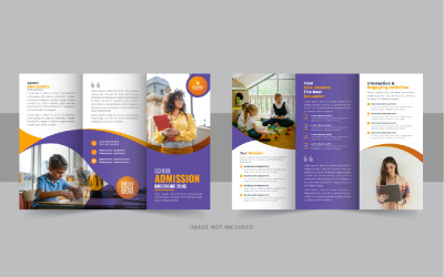 Modern Kids back to school admission or Education trifold brochure template