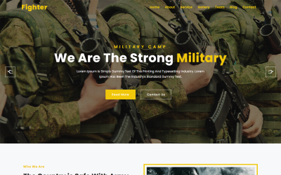 Plantilla web para sitio web de servicio militar y ejército de combate