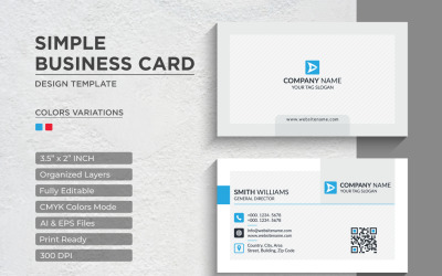 Современный и минималистичный дизайн визитных карточек - Шаблон фирменного стиля V.06