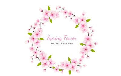 Spring Sakura branch background  Vector illustration. Pink Cherry blossom