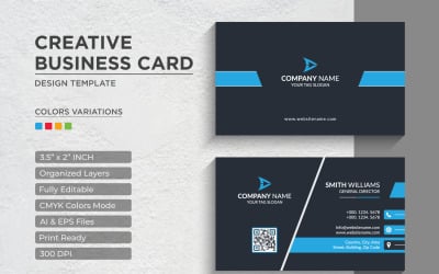 Design moderno e creativo per biglietti da visita - Modello di identità aziendale V.044