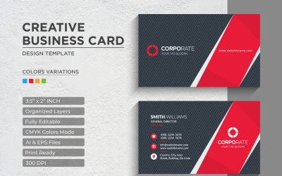 Diseño de tarjeta de presentación moderno y creativo - Plantilla de identidad corporativa V.069