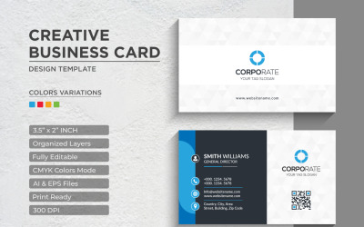 Diseño de tarjeta de presentación moderno y creativo - Plantilla de identidad corporativa V.076