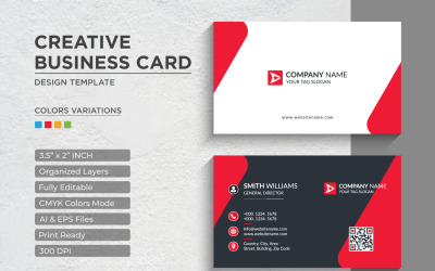 Diseño de tarjeta de presentación moderno y creativo - Plantilla de identidad corporativa V.077