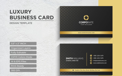 Luxury Golden Business Card Design - Corporate Identity Template V.061