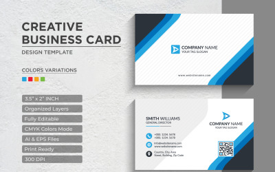 Современный и креативный дизайн визитных карточек - Шаблон фирменного стиля V.014