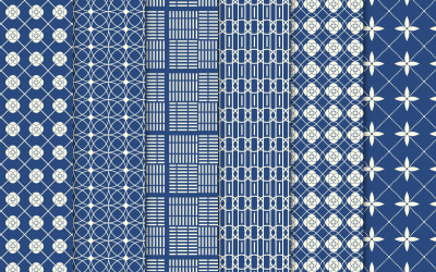 Geometric fabric pattern background set