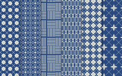 Geometric fabric pattern background set