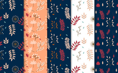 Kreativa blad och blommönster bunt