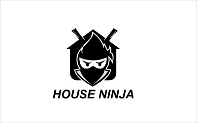 Minimalistisches Ninja-Haus-Logo
