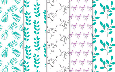 Seamless nature and leaf pattern vector